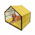 thumbnail image 1 of Fish Scale Pet House, Traditional Japanese Pattern Yellow Fish Squama Mermaid Scales, Outdoor & Indoor Portable Dog Kennel with Pillow and Cover, 5 Sizes, Pale Yellow Mustard, by Ambesonne, 1 of 4