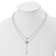thumbnail image 3 of Primal Silver Sterling Silver Rhodium-plated 2-Strand Cubic Zirconia Star with 1-inch Extension Necklace, 3 of 5