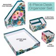 thumbnail image 4 of Global Printed Products Designer Printed Desk Organizer Set, Includes Letter Tray, Folder Stand, 3-Section Organizer, Pen Holder - Floral, 4 of 5