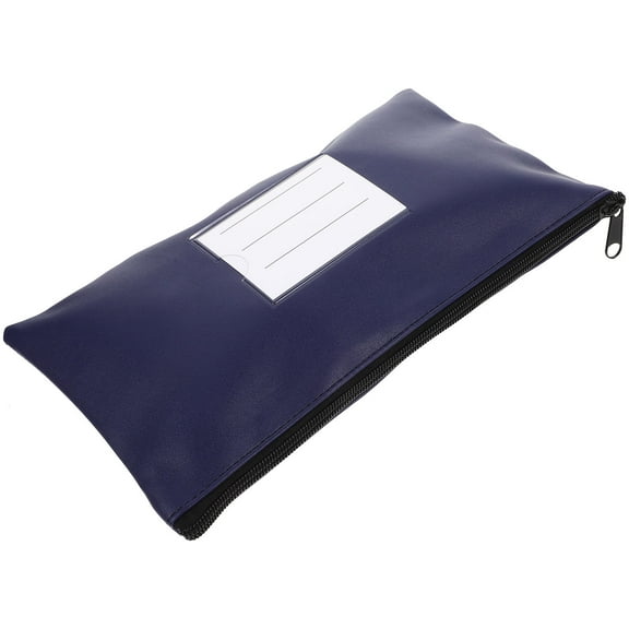 HEALEEP 1Set Rectangular Money Wallet Pouch for Cash and Receipts with Zipper in Navy for Business Use