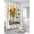 thumbnail image 3 of Shower Curtain Sunflower Vase Shower Curtains for Bathroom, Waterproof Polyester Shower Curtain Set with Hooks, Extra Long 72" x 78" My Sunshine Bee Vintage, 3 of 6