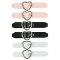thumbnail image 4 of 6 Pcs Heart-Shaped Buckles for Drawstrings, Checked Skirt Ratchet Belt Toggles, Women's Unbranded Accessories, 4 of 8