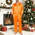 thumbnail image 6 of BLOCLOALO Family Matching Christmas Pajamas Set Womens Holiday Nightwear Sleepwear Sets Long Sleeve Pjs Long Sleeve Tops Trousers with Pockets Orange Xl, 6 of 8