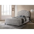 thumbnail image 1 of K-Living Samantha King Size Bed In Grey Fabric / Chrome Tufted Headboard, 1 of 1