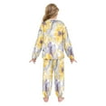 thumbnail image 3 of Fluffy Pajamas Set Fuzzy Winter Warm Pj Sets Pullover Tops and Long Pants Watercolor Yellow Flowers Medium, 3 of 8