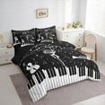 thumbnail image 3 of Homewish Piano Violin Saxophone 7pcs Bedding Comforter Set for Teens Boys Girls,Music Melody Queen Bedding Sets Super Cozy,Musical Notes Queen Sheet Sets,Breathable Home Decor,Reversible, 3 of 8