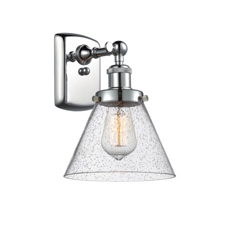 Innovations 916-1W-PC-G44-LED Large Cone 1 Light Sconce part of the Ballston Collection, Polished Chrome
