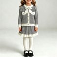 thumbnail image 5 of Bxsruta Girls Sweater and Skirt Set Long Sleeve Button Down Outfit Casual School Party Wear, 5 of 8