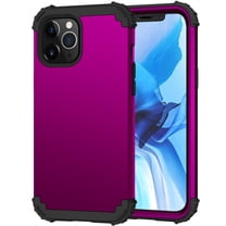 iPhone 12 /iPhone 12 Pro 6.1" Case with Screen Protector, Allytech 3 In 1 Hybrid PC Silicone Heavy Duty Rugged Bumper Defender Armor Shockproof Anti-Scratch Back Cover for Apple iPhone 12 6.1",Purple