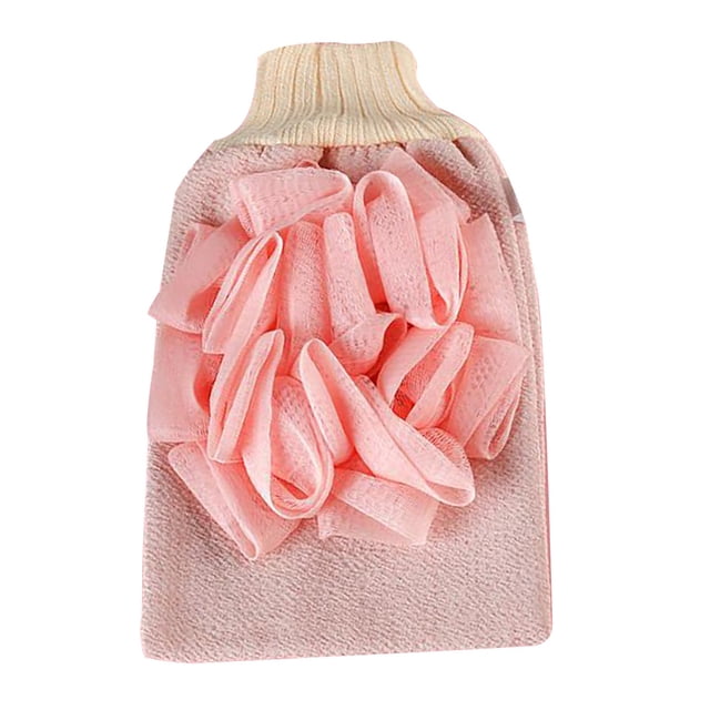 Guante de baño exfoliante de doble cara - cerdas suaves y exfoliante texturizado para adultos, guante suave para limpiar la piel, accesorio para ducha y baño