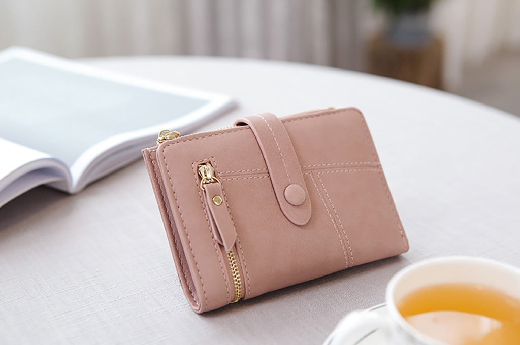 Generic Women Ladies Wallet Mini Bifold Change Pouch PU Leather Compact  Pink | Jumia Nigeria