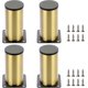 thumbnail image 1 of Furniture Legs 4pcs 10cm Stainless Steel Furniture Legs for Chairs Table Cabinet Desk Sofa Furniture Legs with Screws Easy Assembly Round Gold, 1 of 5