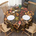 thumbnail image 3 of Autumn Leaves and Fall Mushrooms Pattern Round Tablecloth 60" X 60",Wrinkle Wipeable Table Cloth for Kitchen Dining Room Picnic Patio Party, 3 of 6