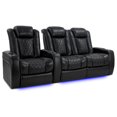thumbnail image 1 of Valencia Tuscany XL Home Theater Seating | Premium Top Grain Italian Nappa 11000 Leather (Row of 3 Loveseat Right, Black), 1 of 5