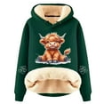 thumbnail image 3 of HUAXUN-Women's Highland Cow Print Sherpa Lined Christmas Hoodie - Thick Warm Winter Graphic Sweatshirt Jacket for Cold Weather Casual Wear(E-Multicolor,XL), 3 of 5
