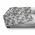 thumbnail image 3 of Floral Soft Flannel Fleece Throw Blanket, Monochrome Doodle Style Blooming Plants in Various Shapes Swirls and Lines Image, Cozy Plush for Indoor and Outdoor Use, 50" x 60", Black White, by Ambesonne, 3 of 6