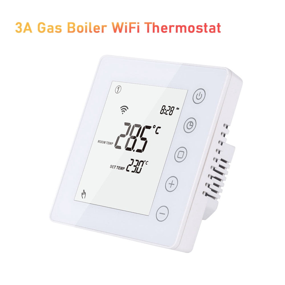Aibecy 3A Gas Boiler Thermostat SmartLife APP Control WiFi Heating Room  Thermostat LCD Touchscreen Digital Smart Temperature Controller Week  Programmable -freeze Energy Saving for Home School Offic - Walmart.com