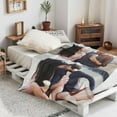 thumbnail image 4 of Custom Bed Throw Blankets with Photos Text,Personalised Fleece Blanket Customized Picture Memory Gift for Wife Husband Couples (1 Photo Blanket, 80 × 120cm), 4 of 6