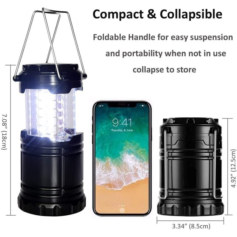 8 Pack Camping Lights and Lanterns Battery Powered Lanterns for Power  Outages Lantern Flashlight Red Light and Magnet Base Collapsible Portable