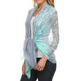 thumbnail image 4 of Sakkas Nichole summer gauze featherweight patterned versitile sheer scarf wrap - 1-Aqua - One Size Regular, 4 of 5
