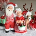 thumbnail image 3 of Annalee Poinsettia Santa Mouse, 6 inch Collectible Figurine, 3 of 6