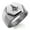 Silver, variant on Stainless Steel Freemasons Masonic Royal Compass Engraved Hexagon Crest Flat Top Biker Style Polished Ring