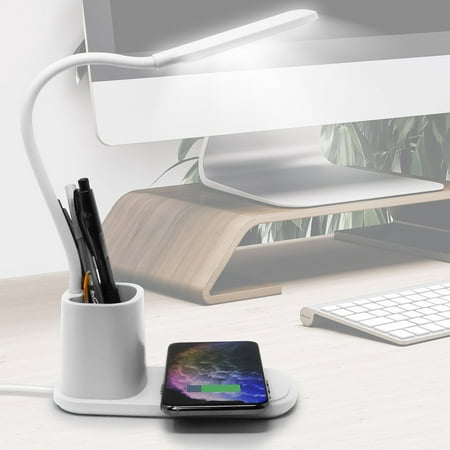 

Star Projector for Kids Lamp With Wireless Charging Pen Holder LED Indicator LED Desk Lamp With Wireless Charger & Organizer