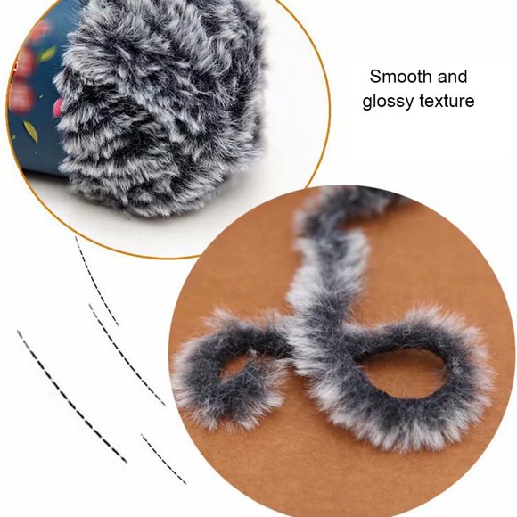 thinsony Fil à Tricoter Pelote de Fourrure Fournitures de Couture Bricolage Accessoire Coloré Douceur Laine Outil de Couture Vêtements Polyvalent Tuque Outils de Tricot Gris Pâle