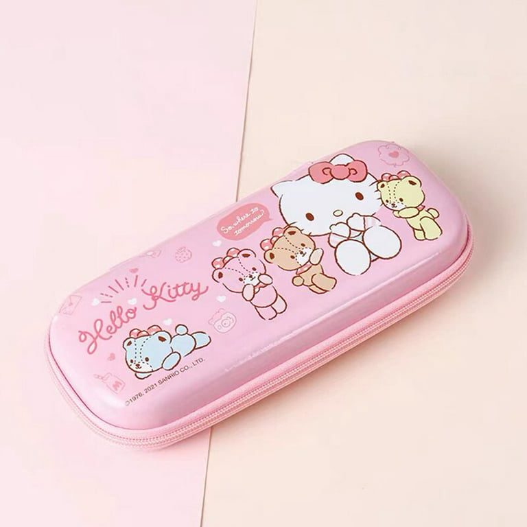 Sanrio Large Capacity Pencil Case Kawaii Transparent Cosmetic Bag Hello  Kitty Pen Case Cute Student School Stationery