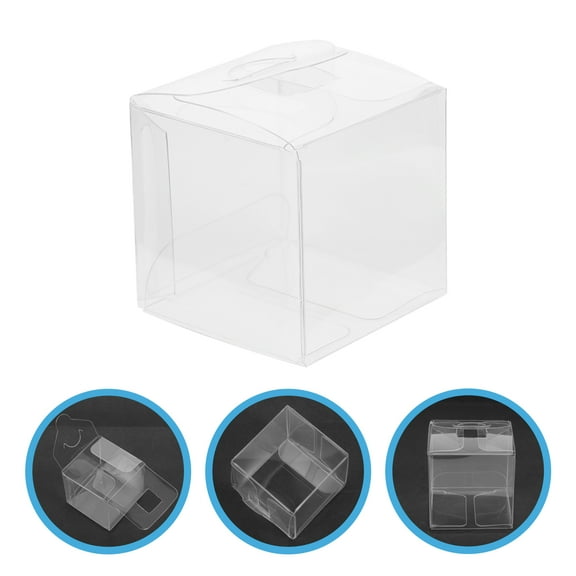 FOLOYORI Small Clear Plastic Box for Kids Party present Packaging 10Pcs 1.6x1.6x1.6in