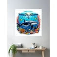 thumbnail image 2 of Ocean View Poster Wall Art, Modern Wall Decor For Living Room Bedroom, 30x30 UNFRAMED, 2 of 3