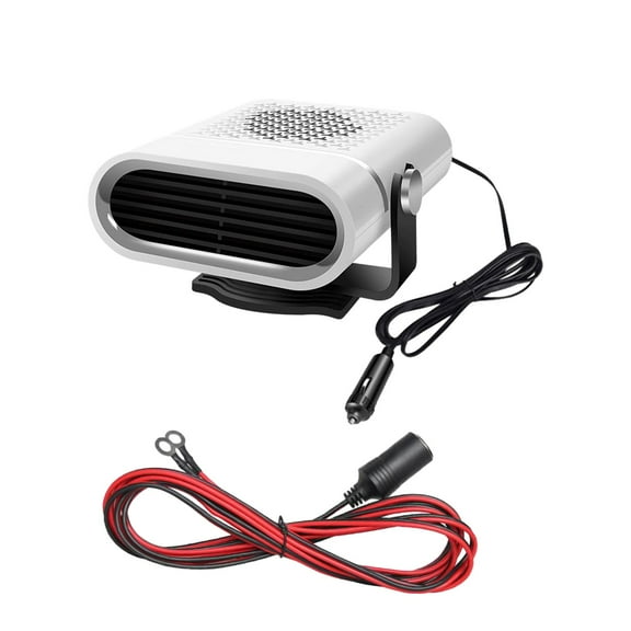 Auto Heater Auto Heating Fan 2 Modes Car Accessories Portable 360 Degree Rotation Space Heater Windshield Defogging Demister White 24V