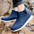 thumbnail image 2 of Mepaouo Mens Deck Boots Saltwater Fishing Rubber Waterproof Ankle Rain Booties Chelsea Slip on Shoes, 2 of 8