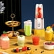 thumbnail image 5 of Licuadora portátil rosa: recargable por USB, 6 cuchillas, portátil, licuadora de frutas, batidos, deportes, viajes y al aire libre con tapa de vaso deportivo, 5 of 6