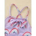 thumbnail image 4 of stylesilove Baby Toddler Girls Rainbow Print One-Piece Swimsuit Ruffle Crisscross Back Bathing Suit Beach Swimwear (24 Months, Lilac), 4 of 7