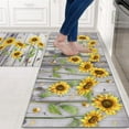 thumbnail image 2 of Sunflower Kitchen Rugs and Mats Anti Fatigue, Sunflower Kitchen Mat Cushioned Anti Fatigue 2 Piece Set and Gray Kitchen Floor mat for in Front of Sink for Home Kitchen Decor or Office 17"x30"+17"x47", 2 of 6