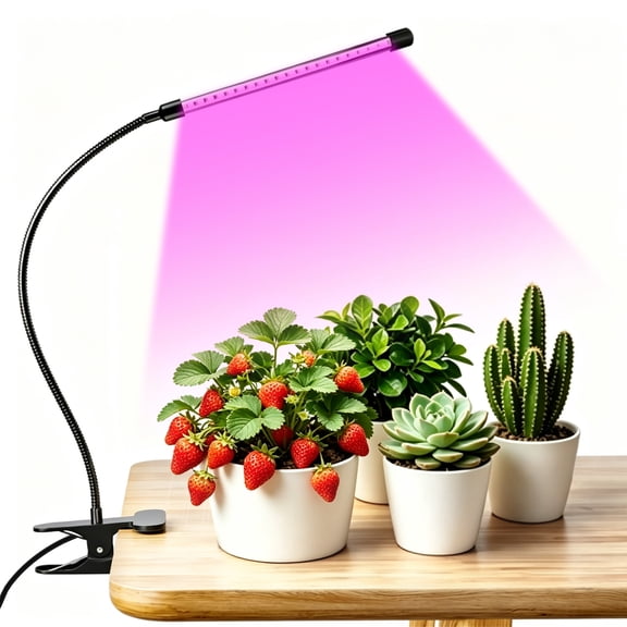Grow Lights for Indoor Plants, LED Full Spectrum Plant Lights, 3 Switch Modes, 3/9/12H Timer, 10 Dimmable Brightness Growth Lamp for Succulent, Vegetables (Single Head)