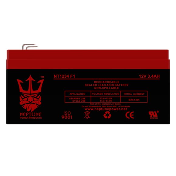 Neptune Batterie au Plomb Rechargeable 12V 3.4Ah NT-1234 SLA Scellée