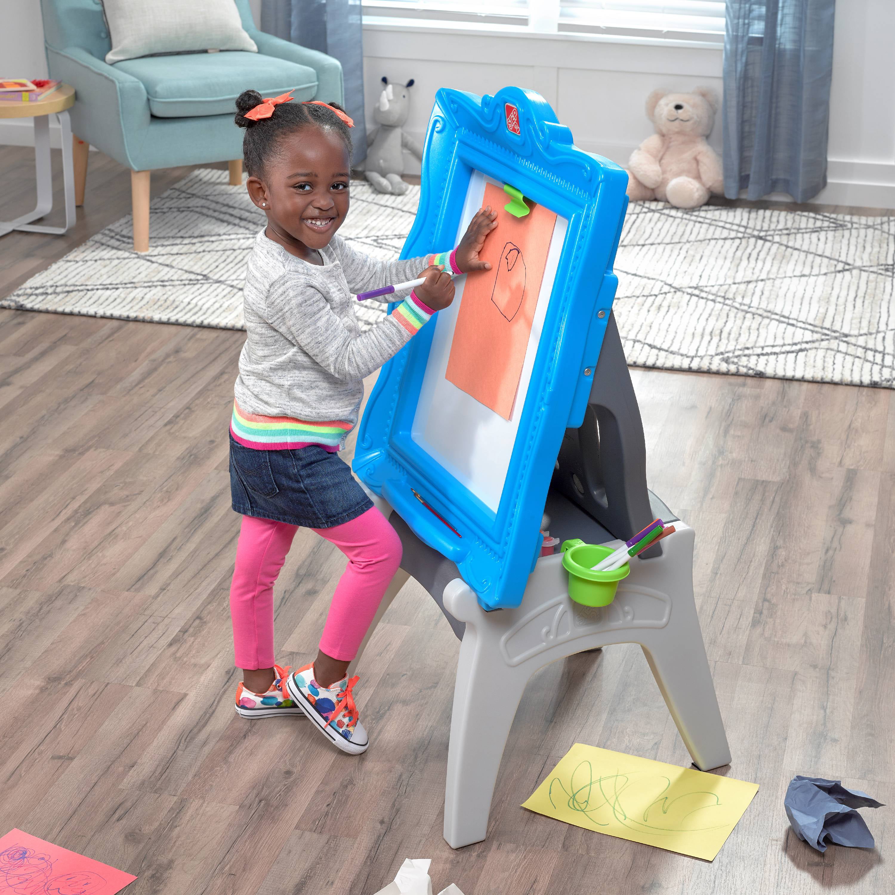 Step2 Jumbo Art Easel Double-Sided Plastic Toddler Chalkboard and  Whiteboard 