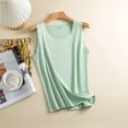 thumbnail image 6 of Tank Tops for Women Crew Neck Sleeveless Basic Solid Color Summer Casual Layering Shirts Green L, 6 of 6