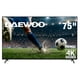 thumbnail image 1 of Daewoo  Smart TV 75 pulgadas  4K UHD LED  Frameless  Roku TV  Dolby Audio  WiFi  3 HDMI 2 USB AV  Netflix YouTube Prime Video  Modelo DAW75URF, 1 of 7