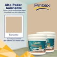 thumbnail image 2 of PINTEX Kit Pinta-me 2 Galones Pintura Vinil-Acrílica 3.8 L c/u | Incluye Brocha, Rodillo, Felpas, Masking Tape y Plastiprotector | Acabado Mate | Interiores y Exteriores | Desierto, 2 of 5