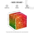 thumbnail image 4 of Lsque Colorful Glitter Printed Tissue Box Cover Holder, Facial Paper Organizer Dispenser,Square with Bottom Belt, PVC Leather Decorative Organizer, 4 of 8