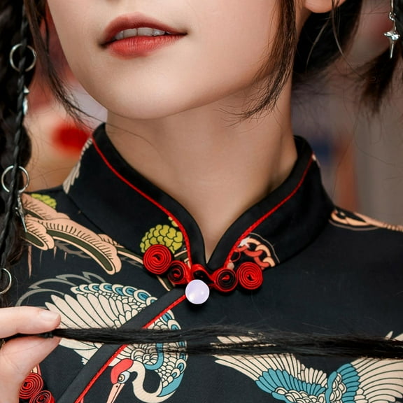 WHAMVOX 100pcs Hole Resin Buttons Round Design Buttons For Cheongsam Chinese Style Costume Diy Clothing Wedding Dress Decors Diy Crafting Accessory