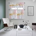 thumbnail image 5 of Abstract Street Art Kitchen Curtains Valances and Tiers Set of 3 Vintage Pink Gold Soft Wash Tier Curtains and Valance with Rod Pocket for Small Windows, 27.5"x36", 5 of 9