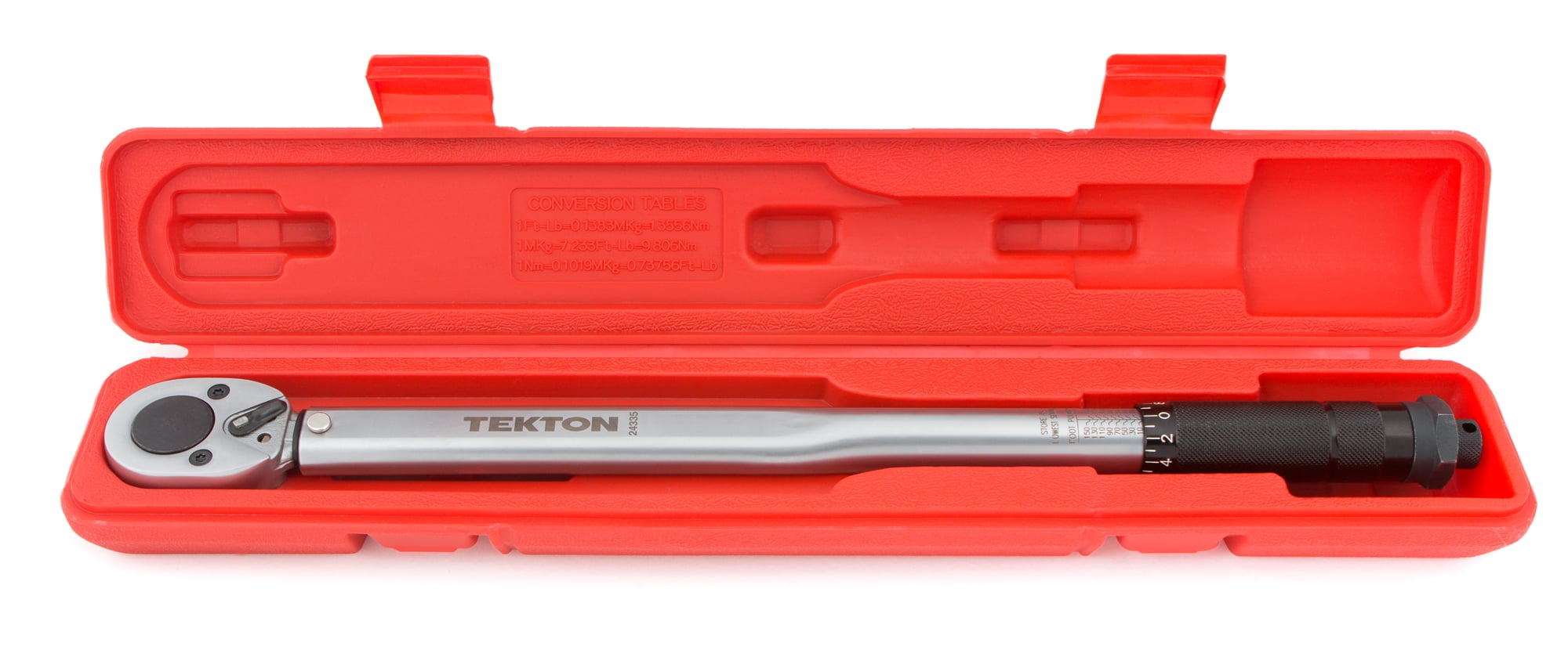 New Tekton 24335 1 2 Inch Drive Click Torque Wrench 10 150 Foot Pound eBay