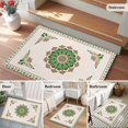 thumbnail image 6 of Vintage Green Floral Washable Area Rug 2 x 3 ft Country Retro Exotic Geometric Abstract Flower , Soft Non Slip Rugs Stain Repellent Indoor Felt Carpet for Living Dining Room Bedroom Home Office, 6 of 9