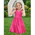 thumbnail image 6 of Arshiner Dresses for Girls Toddler Elastic Waist Loose Dress Summer Tiered Flowy Midi Dress Toddler Girl Dress, 6 of 6