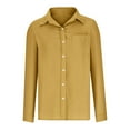 thumbnail image 5 of nerohusy Linen Blouses for Women,Womens Button Down Shirts Cotton Linen Long Sleeve Dress Shirts Loose Fit Casual Summer Tops Work Blouses with Pockets 2025 Yellow,M, 5 of 5