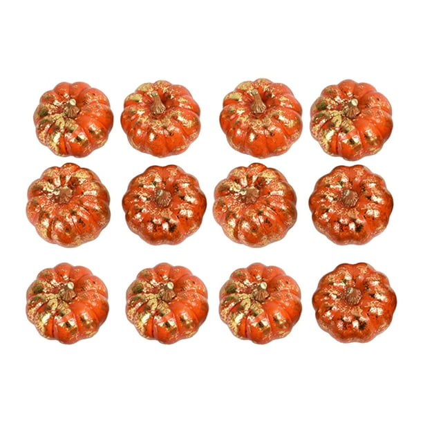 12 piezas de calabazas artificiales, calabaza de espuma, fruta falsa, verdura, mini calabaza de cosecha de otoño, modelo de calabaza de simulación